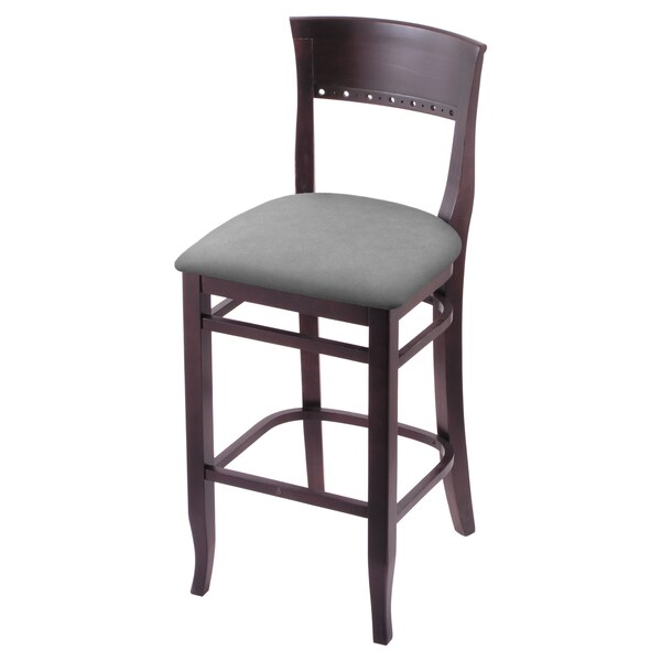 Holland Bar Stool Co 25" Counter Stool, Dark Cherry Finish, Canter Grey Seat 316025DC007 - main